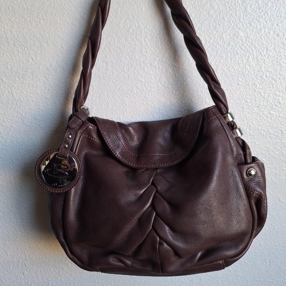 B. Makowsky Brown Leather Shoulder Bag